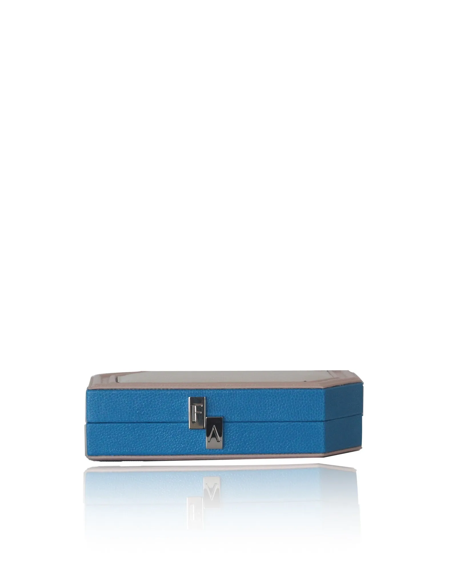 Teal Blue & Cream Edith Clutch