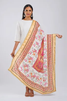 Teejh Gulaabo Embellished Printed Dupatta