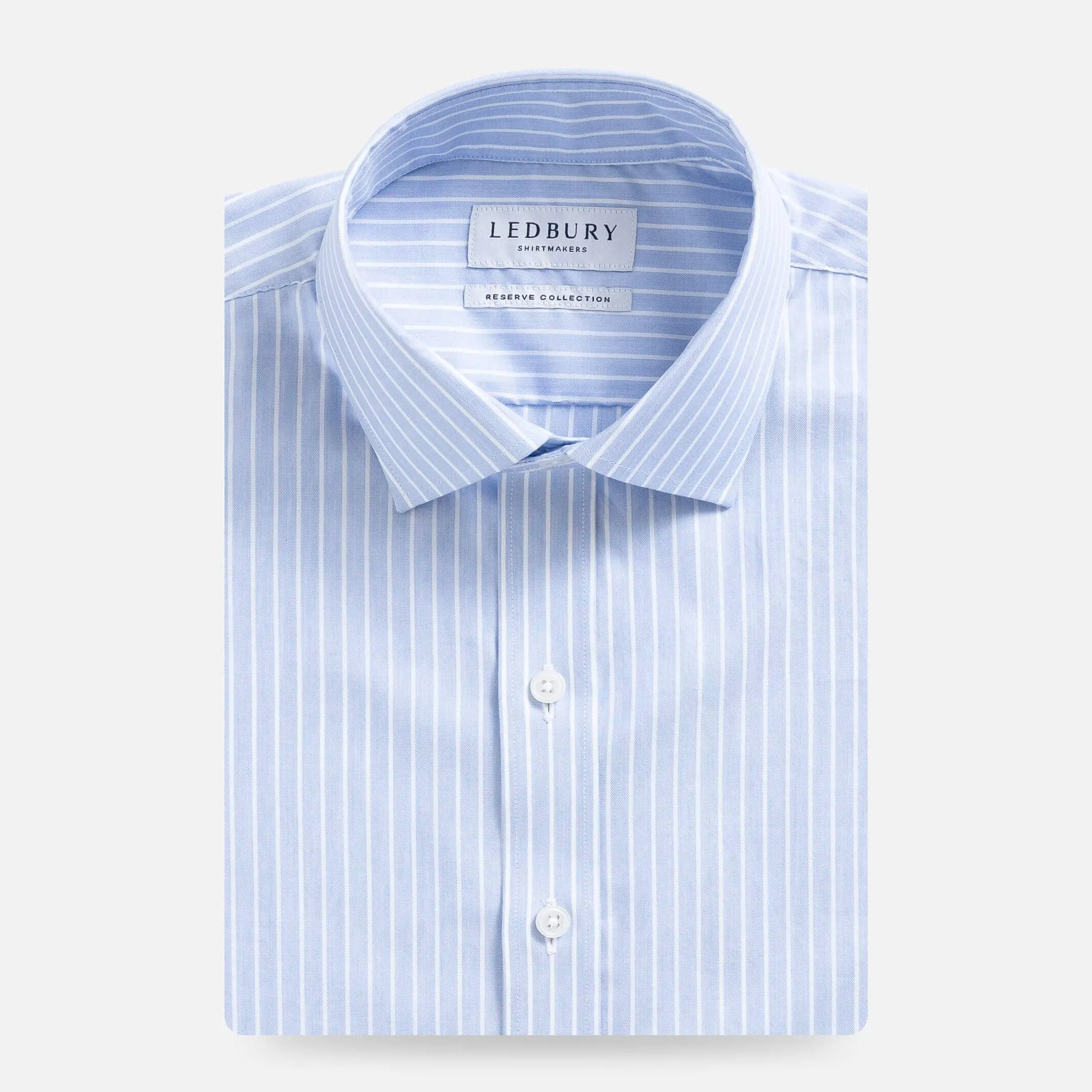 The Blue Albini Banker Stripe Ellington Twill Custom Shirt