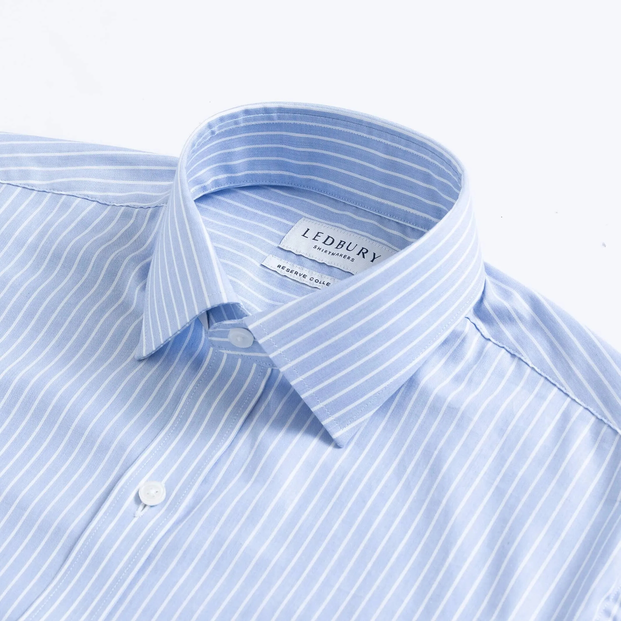 The Blue Albini Banker Stripe Ellington Twill Custom Shirt