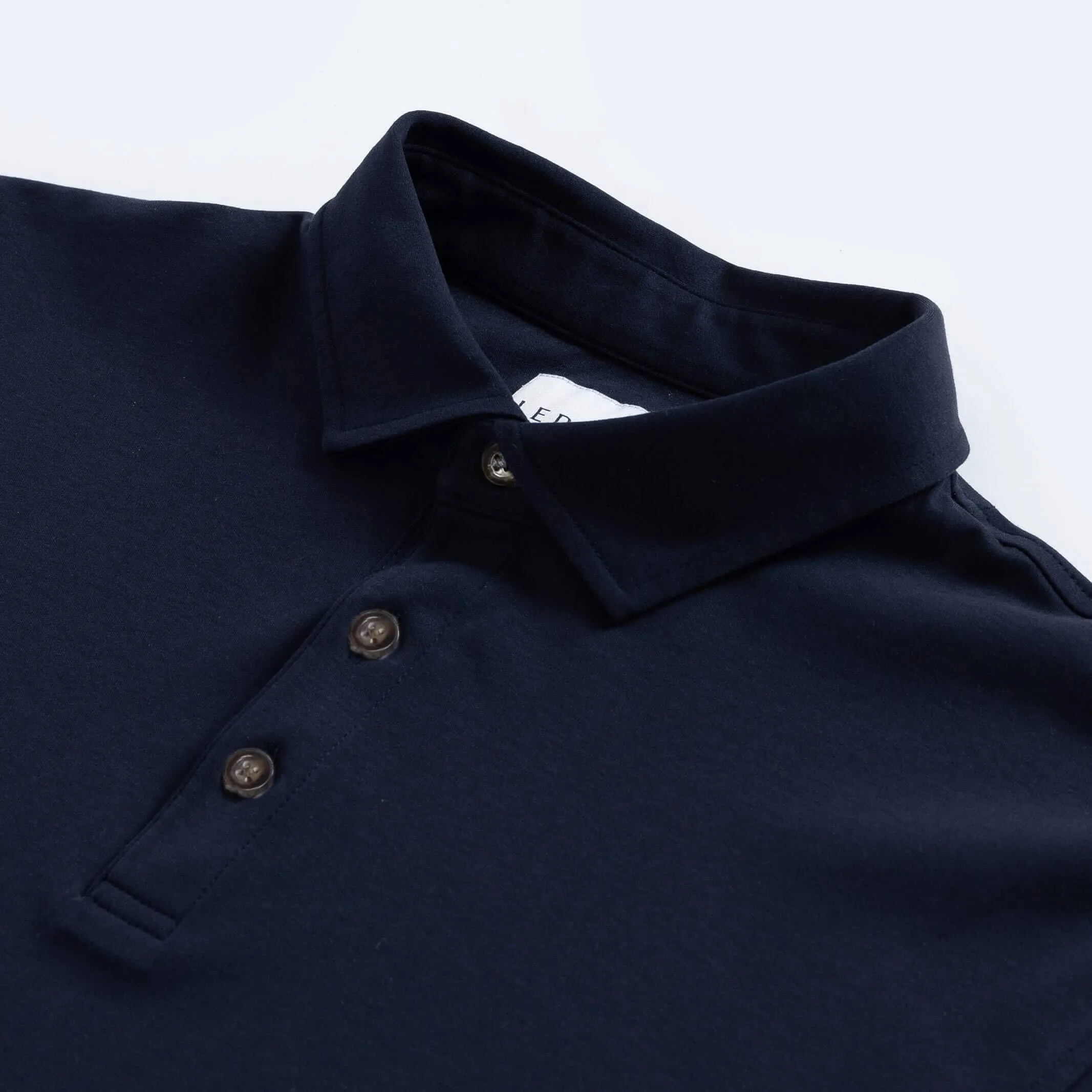 The Navy Arlon Knit Long Sleeve Custom Polo