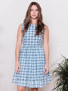 Tic Tac Toe Dress - Blue Quilt