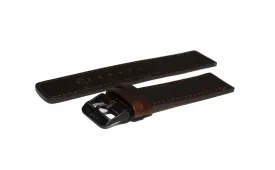 Watch Band- 22mm Dark Brown Square Edges w/Black Buckle (For 44mm and 48mm watch cases)